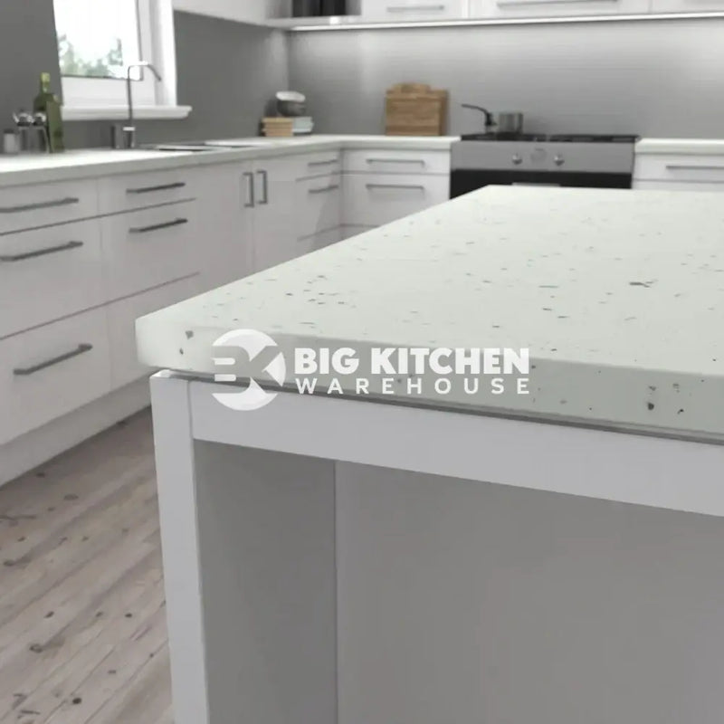 Senses Laminate Kitchen Worktops White Fleck Square Edge Matte Finish