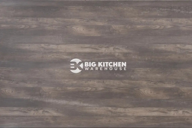 Vis Alpan Square Edge Laminate Kitchen Worktops feature a wooden surface with horizontal planks, blending dark and light brown tones, textured grain, and natural patterns—perfect for modern kitchens with a slightly glossy, rustic finish.