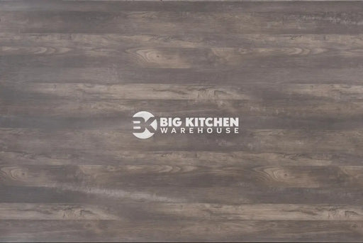Vis Alpan Square Edge Laminate Kitchen Worktops feature a wooden surface with horizontal planks, blending dark and light brown tones, textured grain, and natural patterns—perfect for modern kitchens with a slightly glossy, rustic finish.