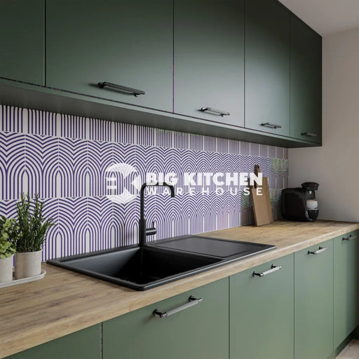 Wilsonart Alloy Arches Midnight Aluminium Feature Kitchen Splashback