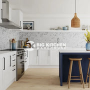 Wilsonart Alloy Carrara Marble Herringbone Aluminium Feature Kitchen Splashback
