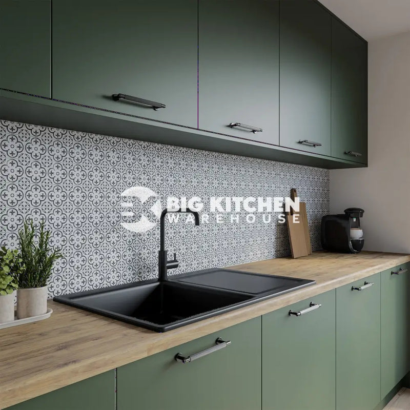 Wilsonart Alloy Florence Tile Aluminium Feature Kitchen Splashback