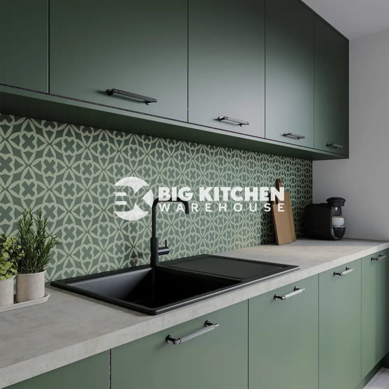 Wilsonart Alloy Moss Tessera Aluminium Feature Kitchen Splashback