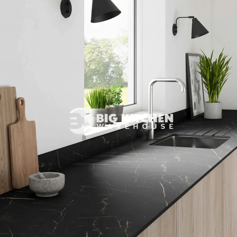 Wilsonart Zenith Don Tello Marble Compact Laminate Kitchen Worktops (Black Core)