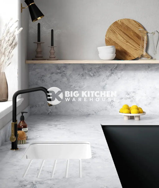 Wilsonart Zenith Marmo Treviso Compact Laminate Kitchen Worktops (Grey Core)